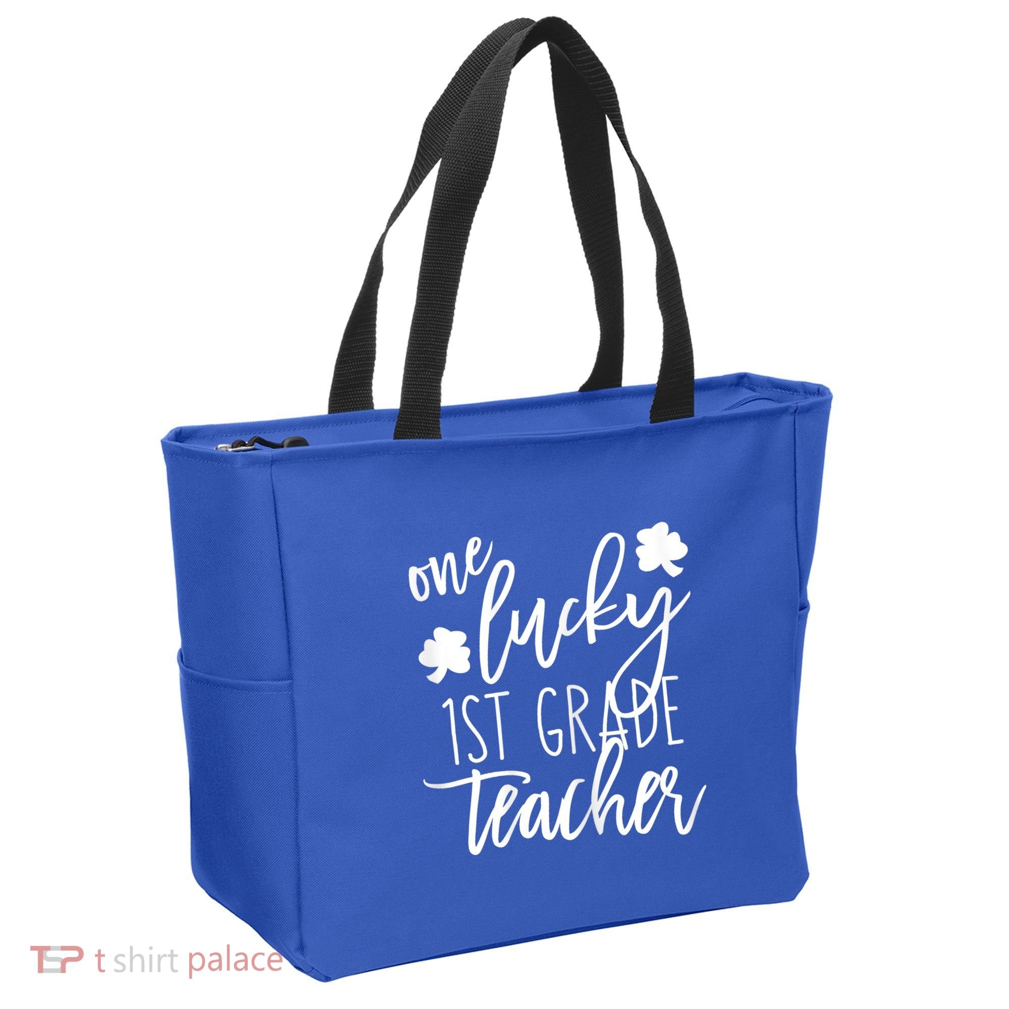 St Patricks Day One Lucky First Grade Teacher St Pattys Day Tote Bag