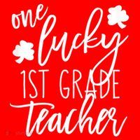 St Patricks Day One Lucky First Grade Teacher St Pattys Day Santa Hat thumb 1