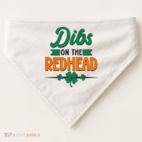 St. Patrick's Day Dibs On The Redhead USA-Made Doggie Bandana thumb 0