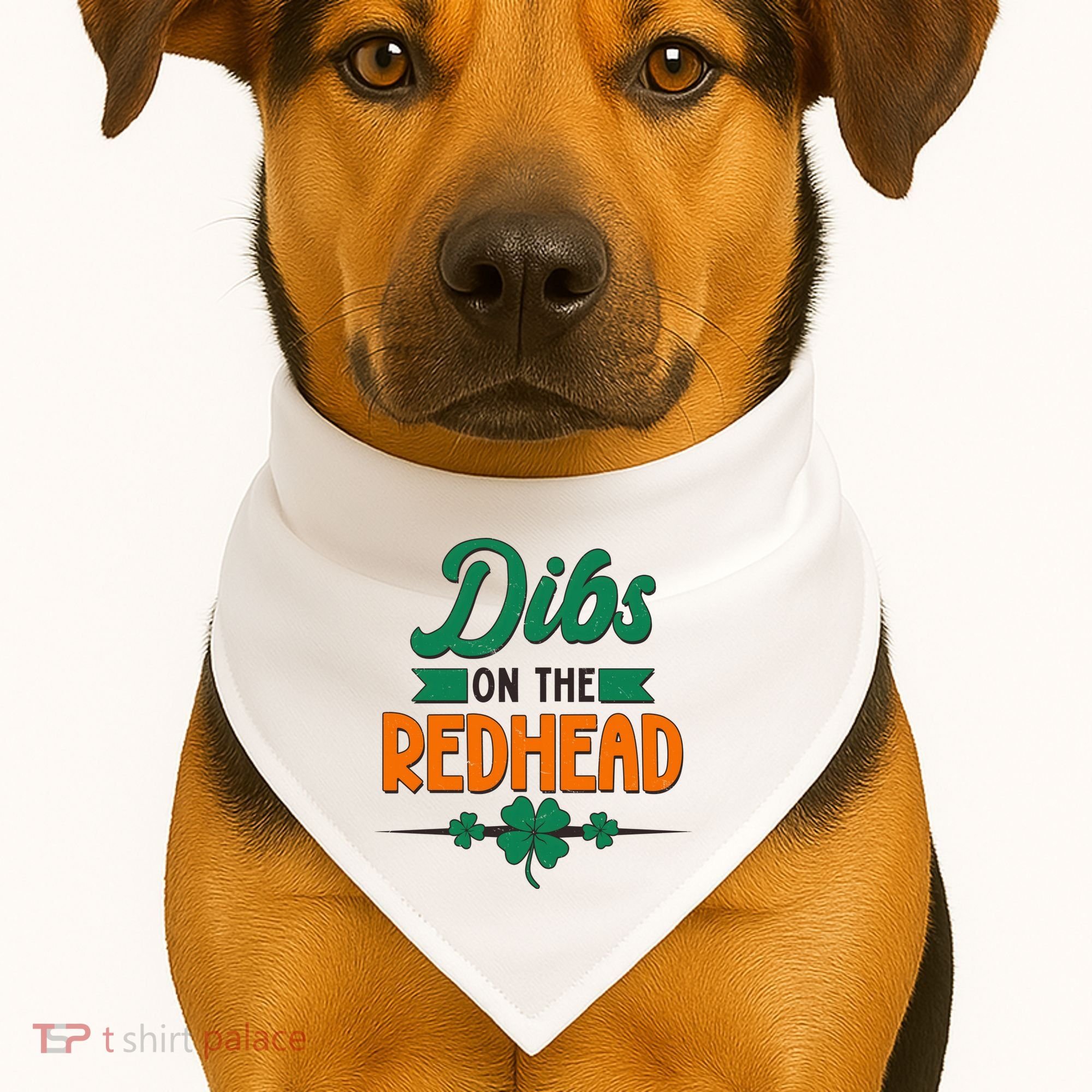 St. Patrick's Day Dibs On The Redhead USA-Made Doggie Bandana