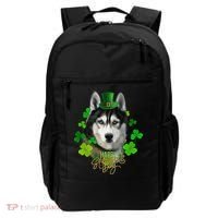 St Patrick's Day Irish Saint Patrick Shamrock Furious Husky Backpack thumb 0