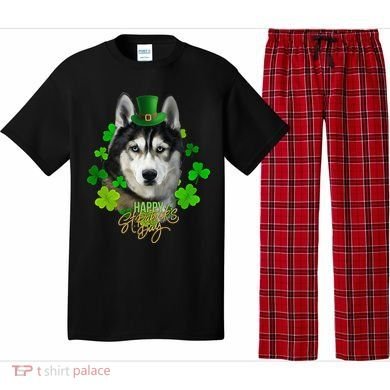 St Patrick's Day Irish Saint Patrick Shamrock Furious Husky Pajama Set