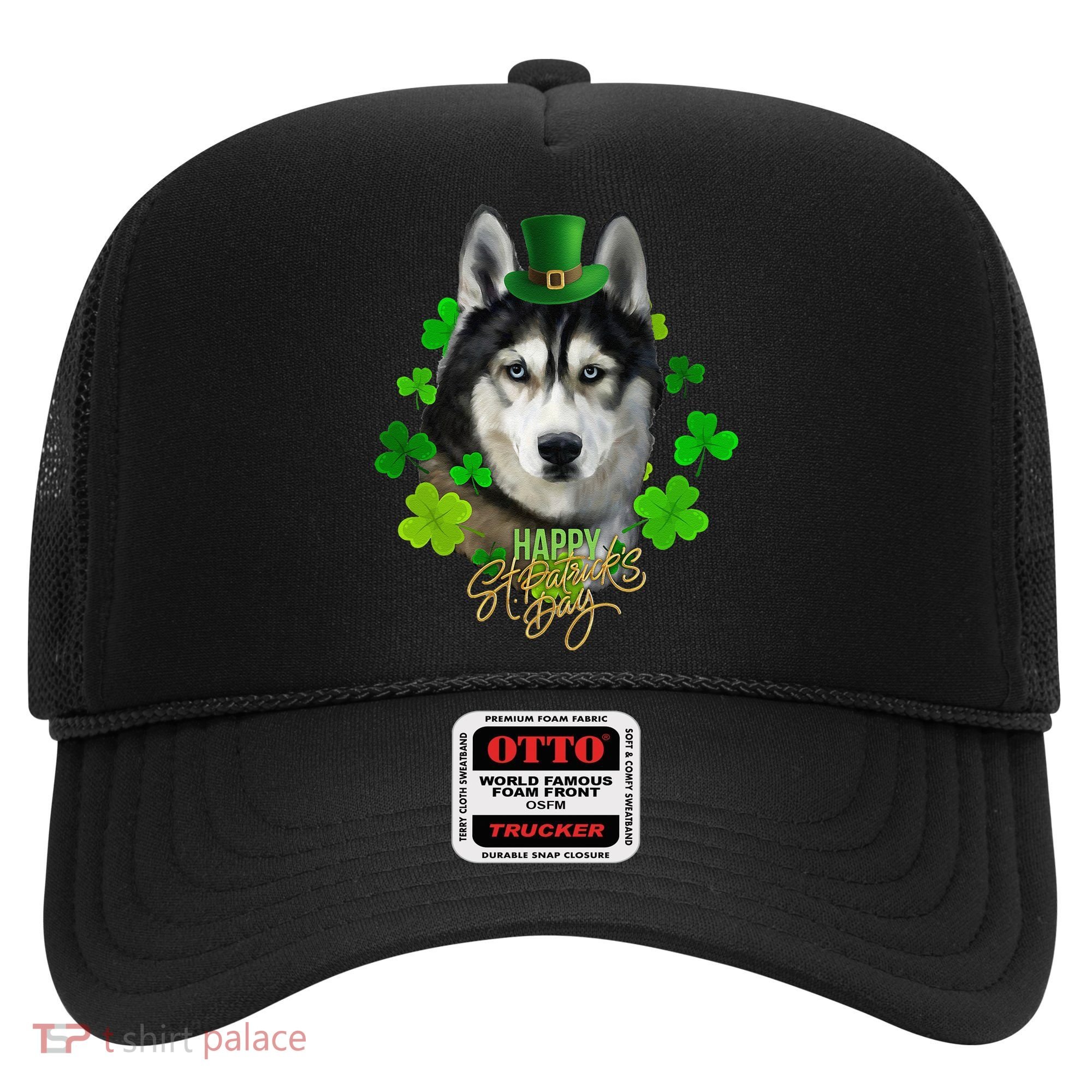 St Patrick's Day Irish Saint Patrick Shamrock Furious Husky Hat