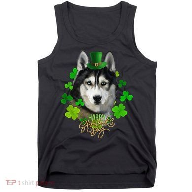 St Patrick's Day Irish Saint Patrick Shamrock Furious Husky Tank Top
