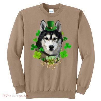 St Patrick's Day Irish Saint Patrick Shamrock Furious Husky Sweatshirt