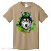 St Patrick's Day Irish Saint Patrick Shamrock Furious Husky Kids T-Shirt thumb 0