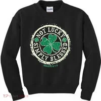 St. Patrick's Day Not Lucky Simply Blessed Romans 4 78 Kids Sweatshirt thumb 0