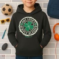 St. Patrick's Day Not Lucky Simply Blessed Romans 4 78 Kids Hoodie thumb 2