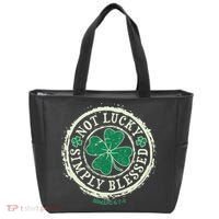 St. Patrick's Day Not Lucky Simply Blessed Romans 4 78 Tote Bag thumb 0