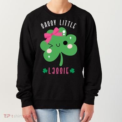 St Patricks Day Sassy Little Lassie Cute Funny Women's Sweatshirt