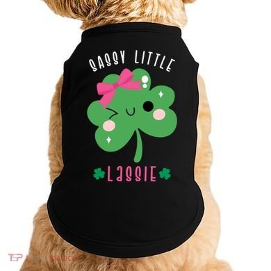St Patricks Day Sassy Little Lassie Cute Funny Doggie Tank