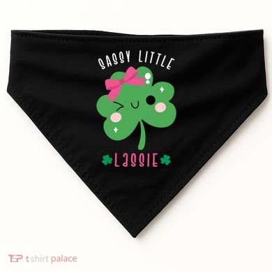 St Patricks Day Sassy Little Lassie Cute Funny USA-Made Doggie Bandana