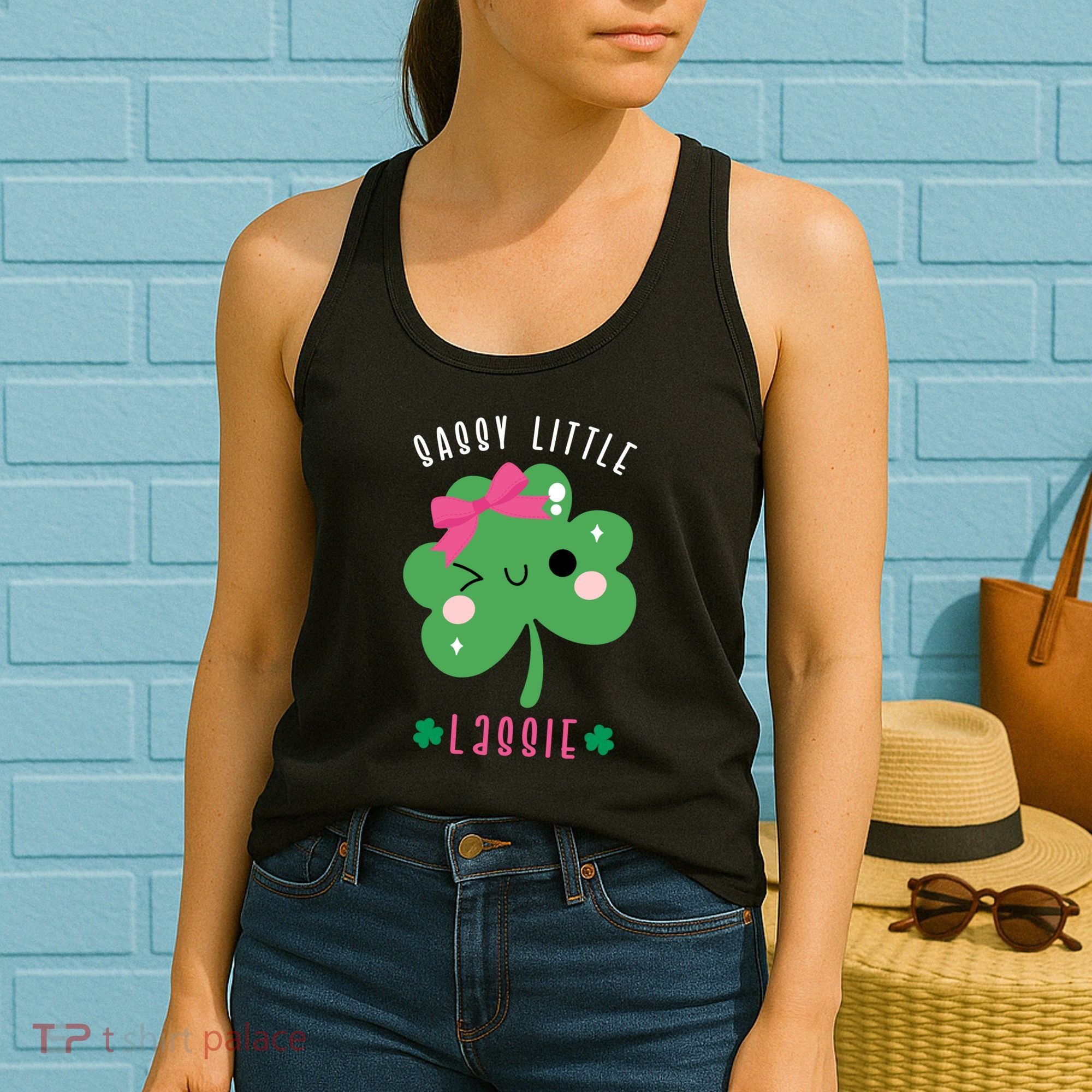 St Patricks Day Sassy Little Lassie Cute Funny Women's Tank Top
