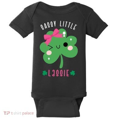 St Patricks Day Sassy Little Lassie Cute Funny Baby Bodysuit