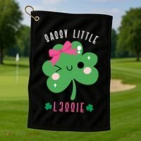 St Patricks Day Sassy Little Lassie Cute Funny Golf Towel thumb 1
