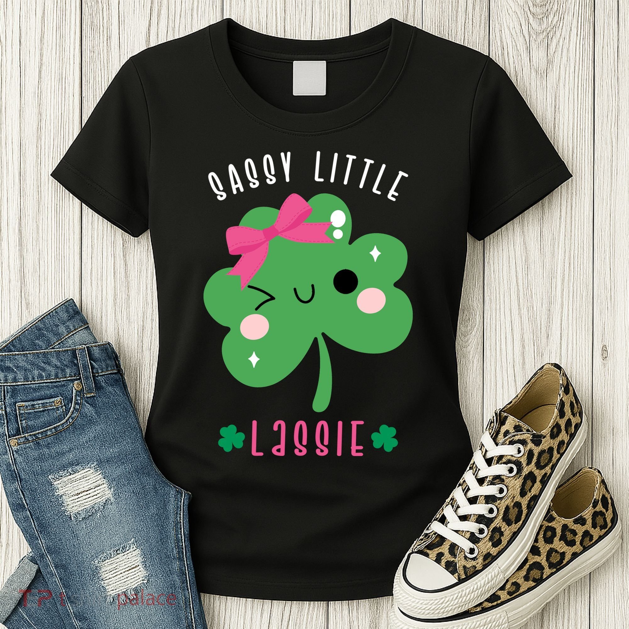 St Patricks Day Sassy Little Lassie Cute Funny Women's T-Shirt