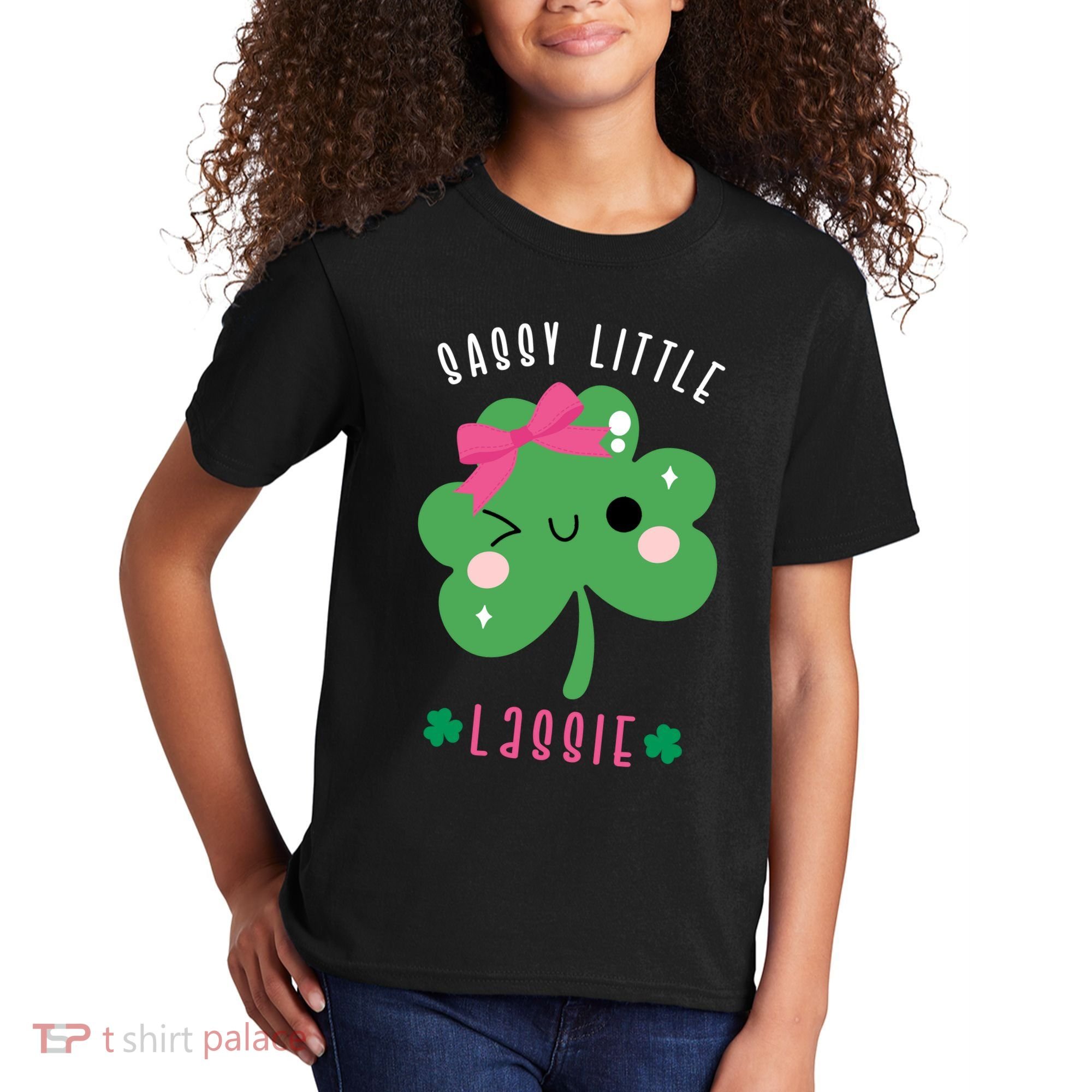 St Patricks Day Sassy Little Lassie Cute Funny Kids T-Shirt