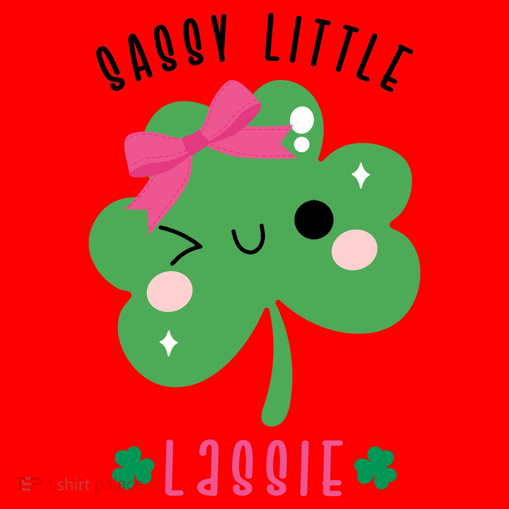 St Patricks Day Sassy Little Lassie Cute Funny Santa Hat