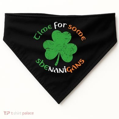 St Patrick's Day Time For Some Shenanigans USA-Made Doggie Bandana