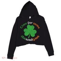 St Patrick's Day Time For Some Shenanigans Crop Fleece Hoodie thumb 0