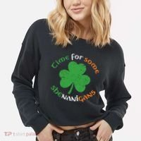 St Patrick's Day Time For Some Shenanigans Cropped Pullover Crew thumb 2