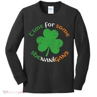 St Patrick's Day Time For Some Shenanigans Kids Long Sleeve Shirt thumb 0
