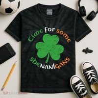 St Patrick's Day Time For Some Shenanigans Kids Tie-Dye T-Shirt thumb 2