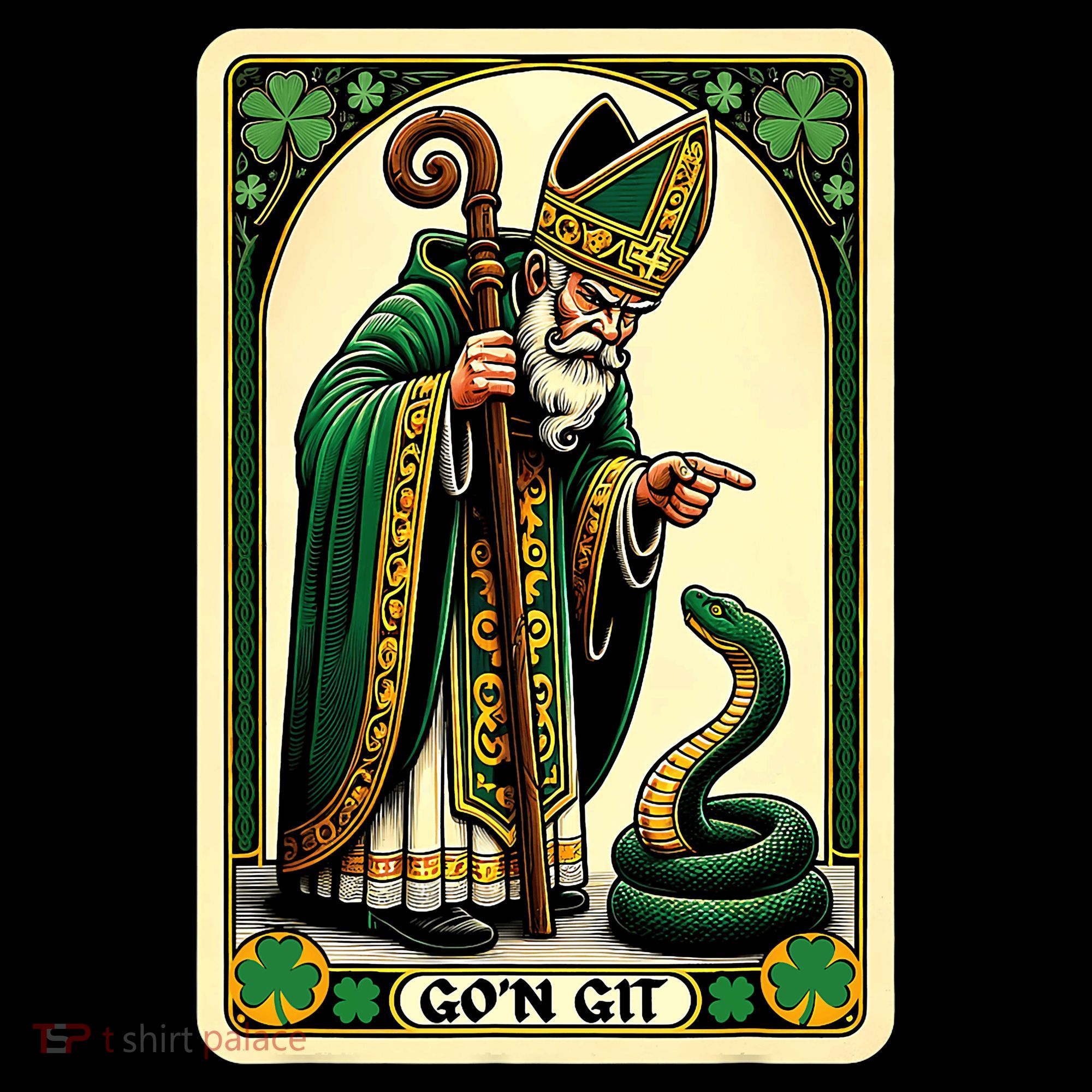 St Patricks Day Tarot Card GoN Git Funny St Patrick Button