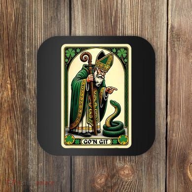 St Patricks Day Tarot Card GoN Git Funny St Patrick Coaster