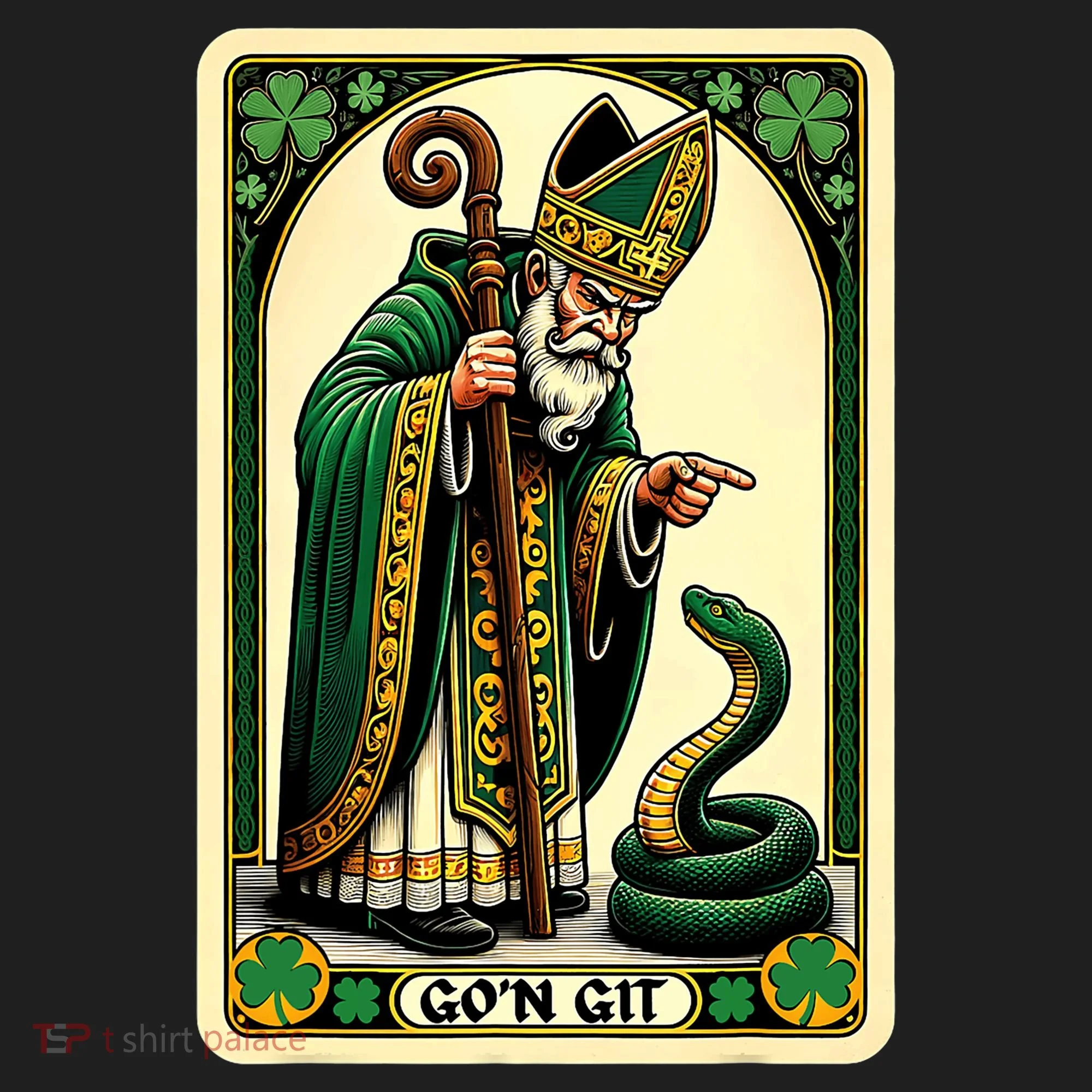 St Patricks Day Tarot Card GoN Git Funny St Patrick Hat