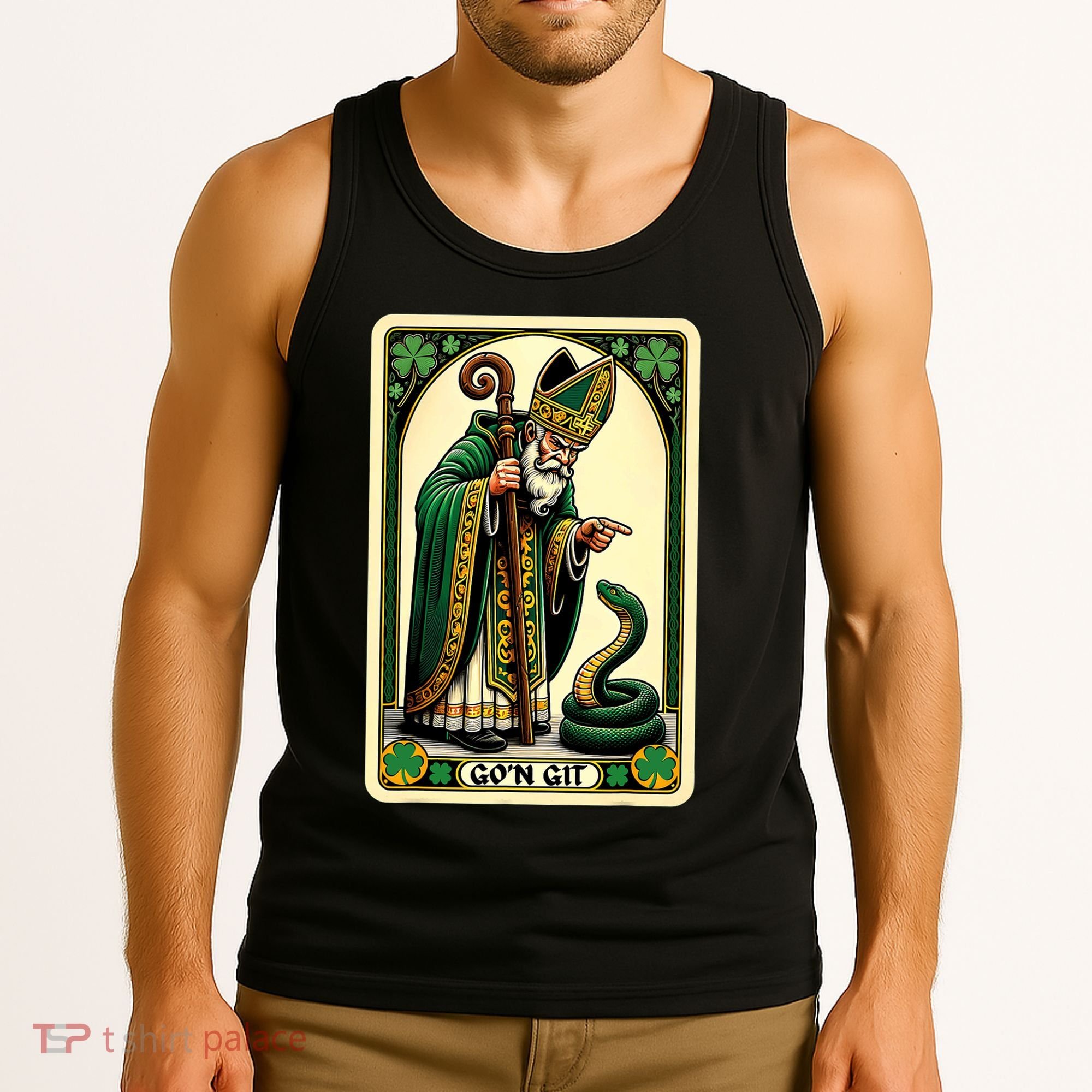 St Patricks Day Tarot Card GoN Git Funny St Patrick Tank Top