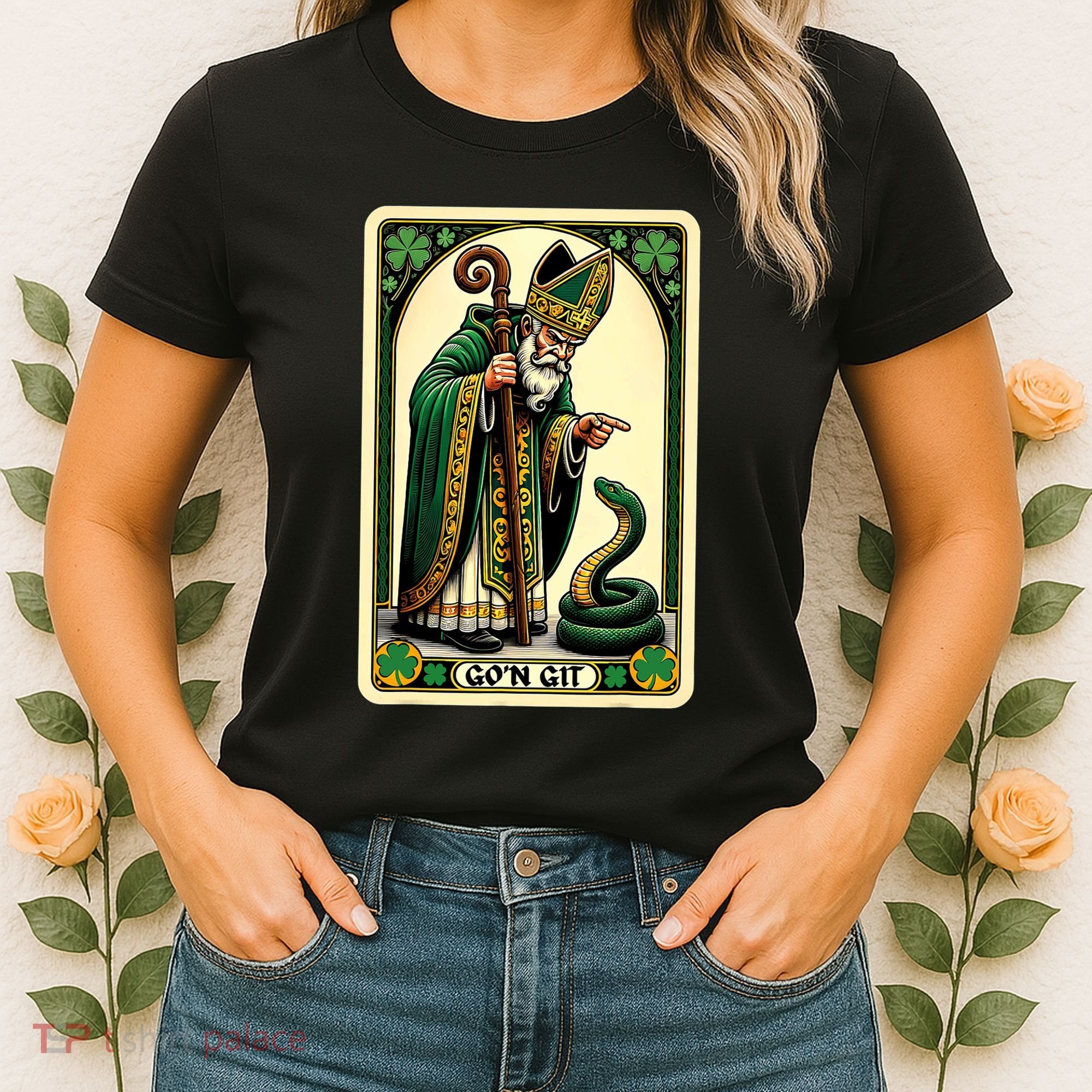 St Patricks Day Tarot Card GoN Git Funny St Patrick Women's T-Shirt