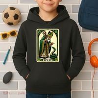 St Patricks Day Tarot Card GoN Git Funny St Patrick Kids Hoodie thumb 2