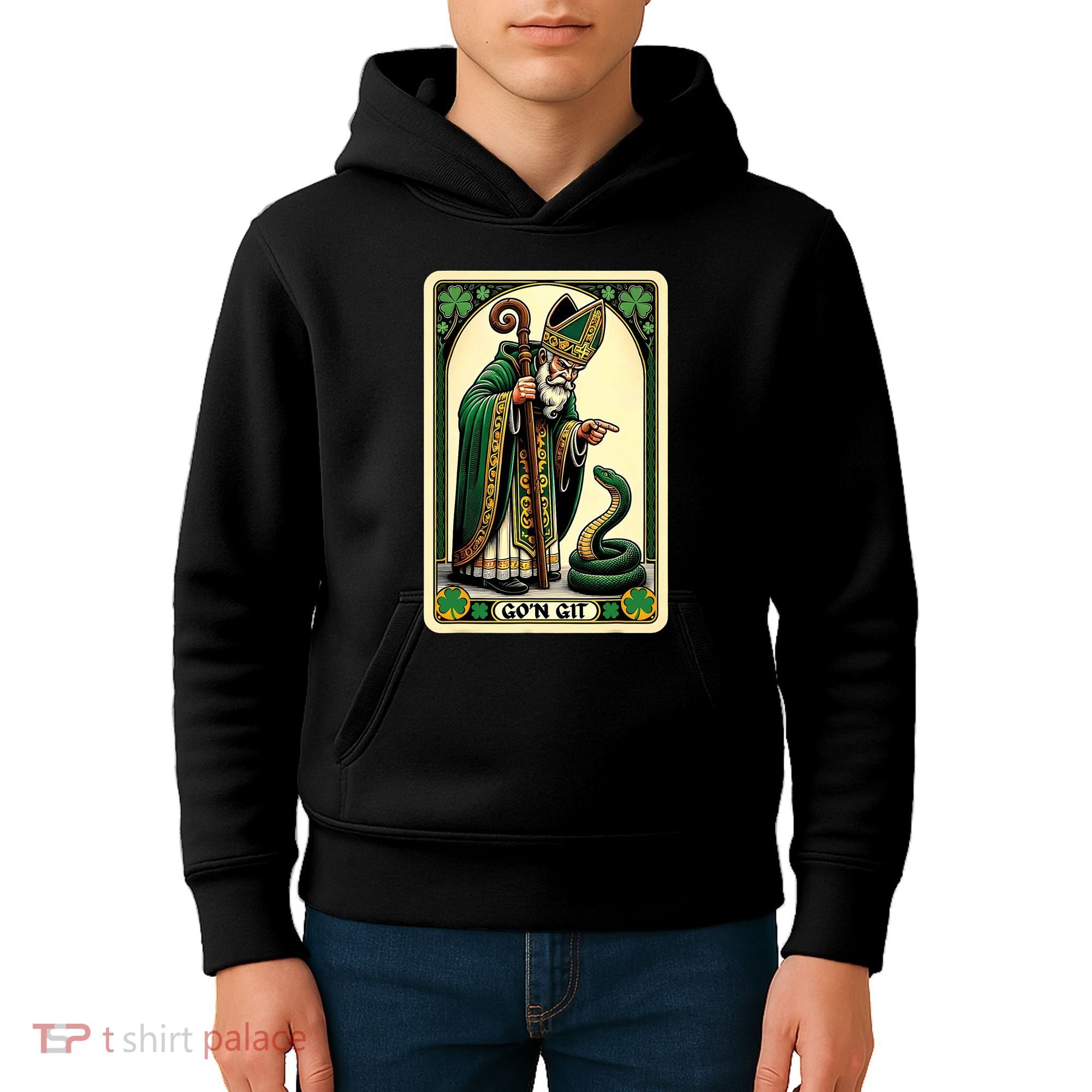 St Patricks Day Tarot Card GoN Git Funny St Patrick Kids Hoodie