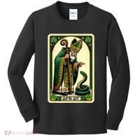 St Patricks Day Tarot Card GoN Git Funny St Patrick Kids Long Sleeve Shirt thumb 0