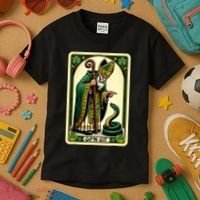 St Patricks Day Tarot Card GoN Git Funny St Patrick Kids T-Shirt thumb 3