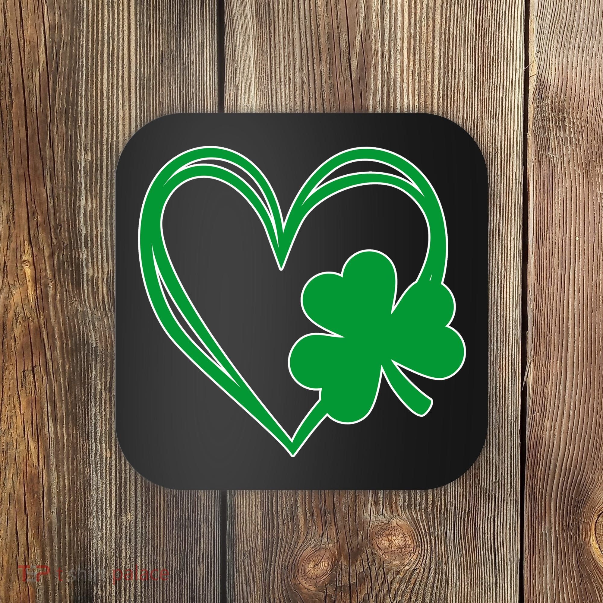 St Patricks Day Shamrock Heart Coaster