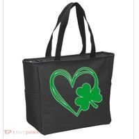 St Patricks Day Shamrock Heart Tote Bag thumb 2