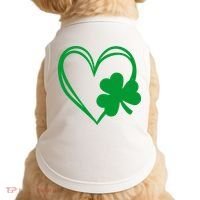St Patricks Day Shamrock Heart Doggie Tank thumb 0