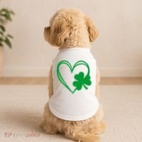 St Patricks Day Shamrock Heart Doggie Tank thumb 2