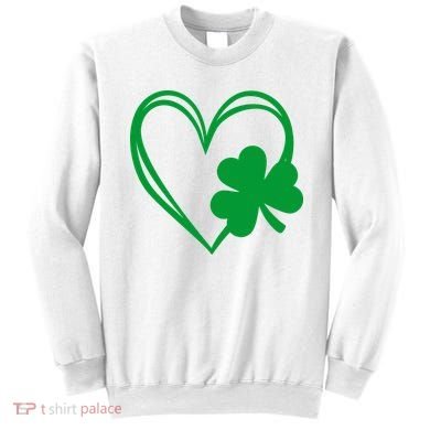 St Patricks Day Shamrock Heart Sweatshirt