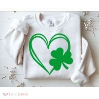 St Patricks Day Shamrock Heart Sweatshirt thumb 2