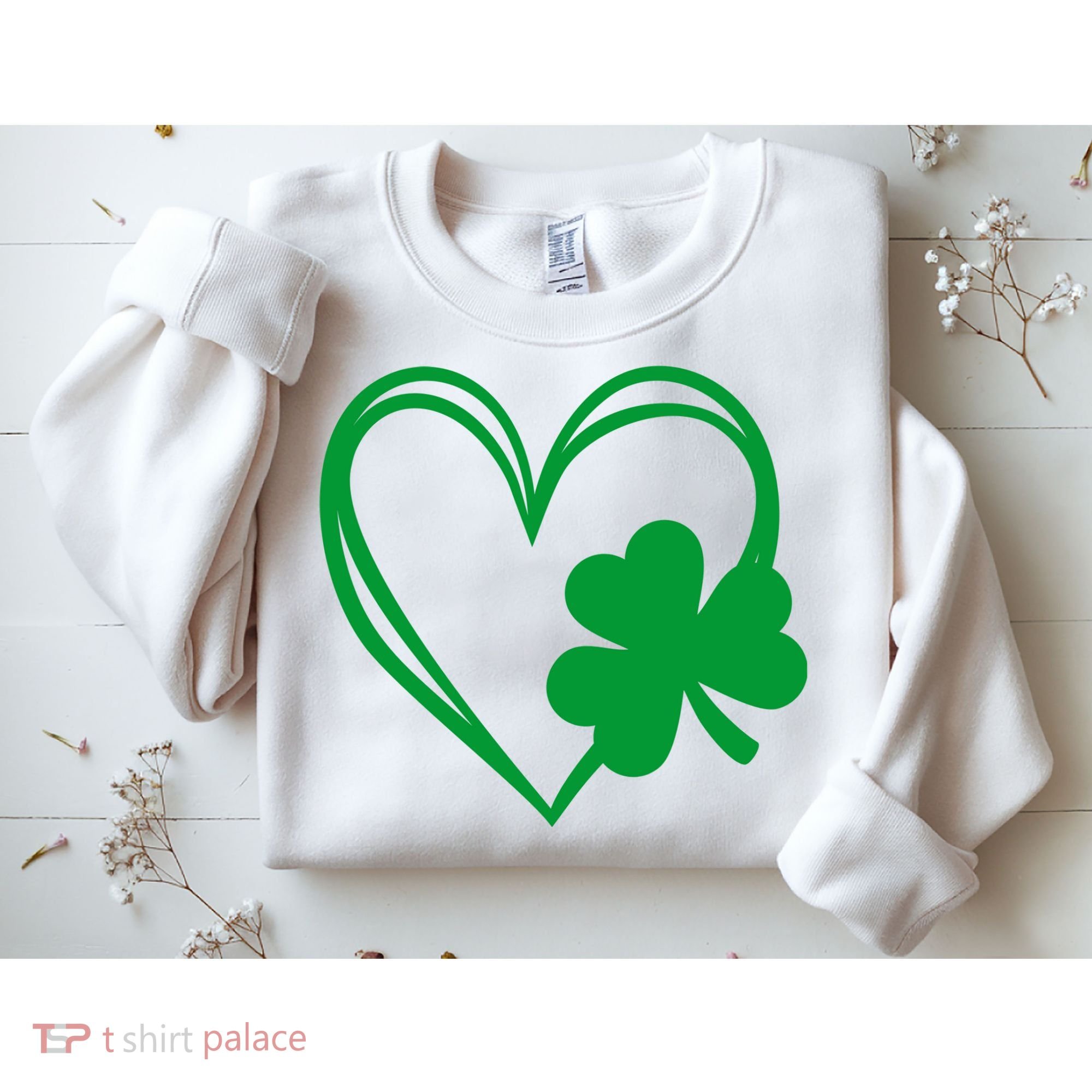 St Patricks Day Shamrock Heart Sweatshirt