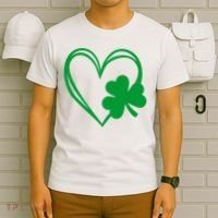 St Patricks Day Shamrock Heart T-Shirt thumb 6