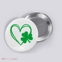 St Patricks Day Shamrock Heart Button thumb 0