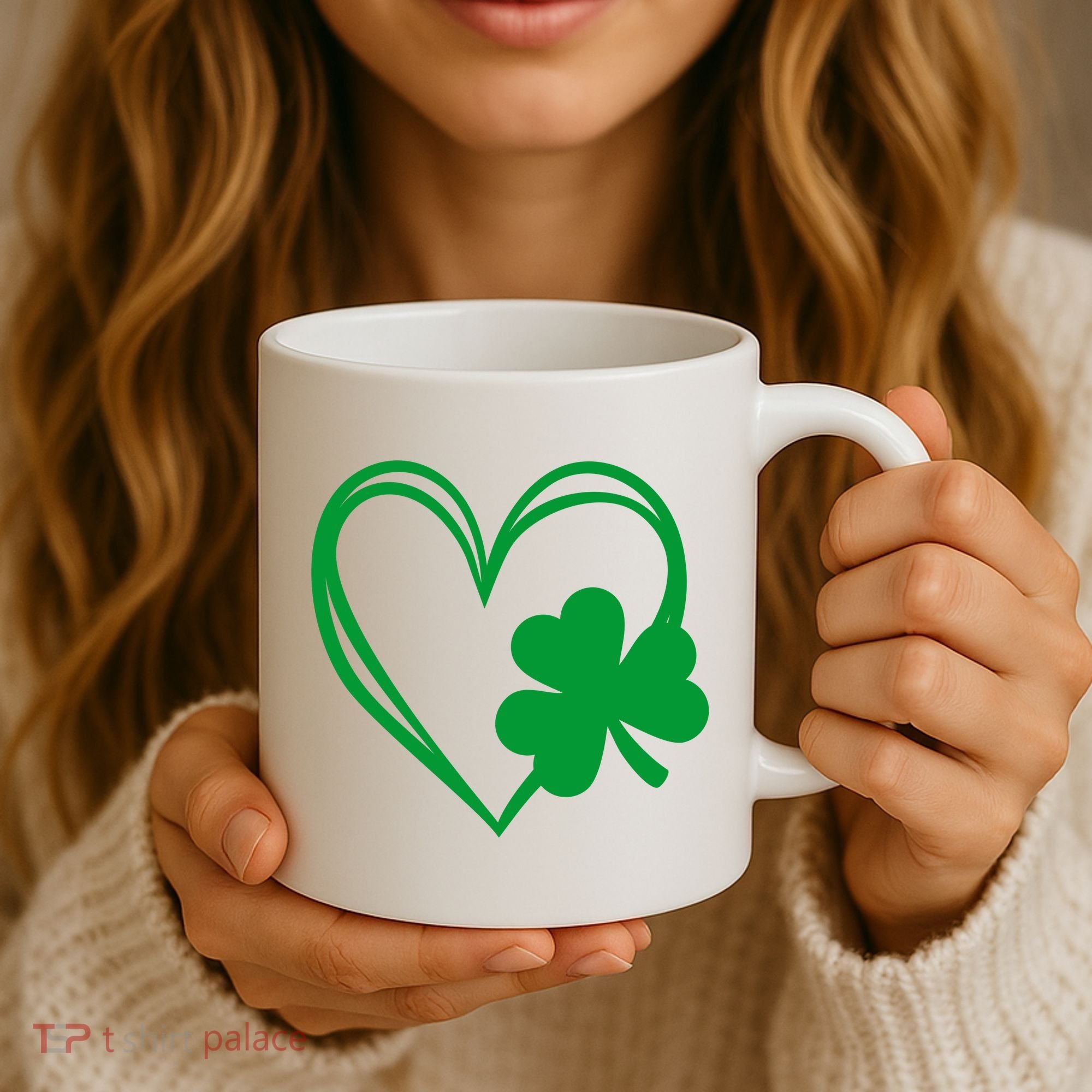St Patricks Day Shamrock Heart Coffee Mug
