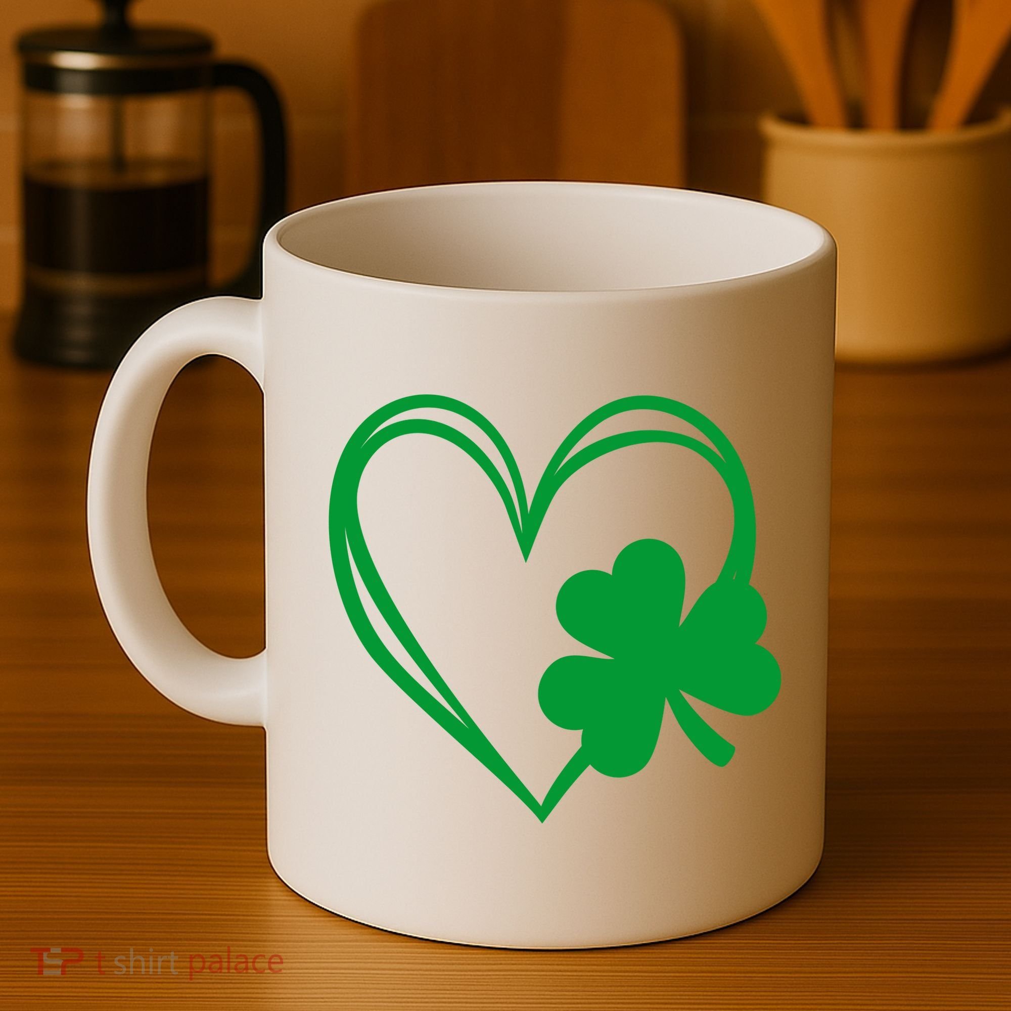 St Patricks Day Shamrock Heart Coffee Mug
