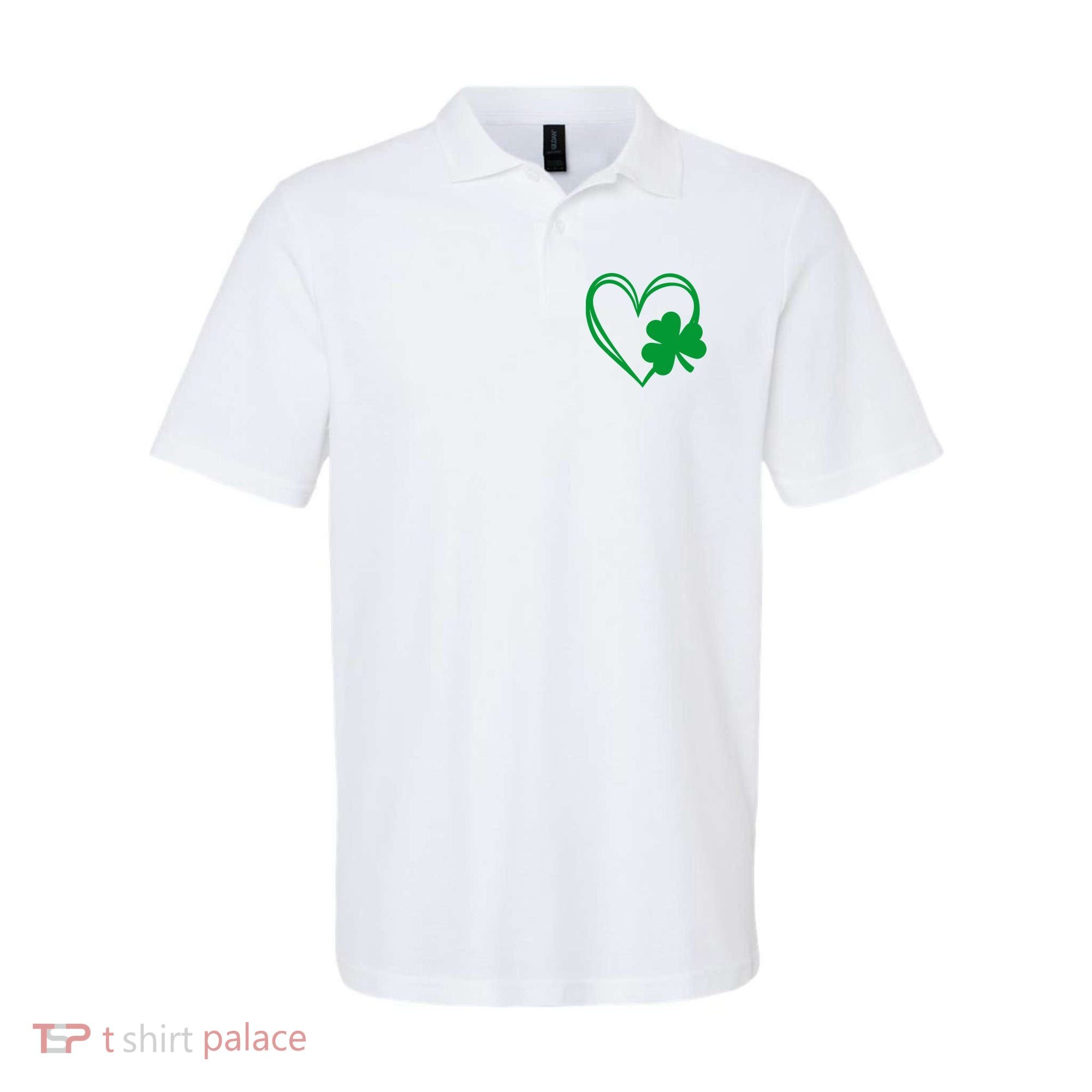 St Patricks Day Shamrock Heart Polo