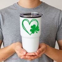 St Patricks Day Shamrock Heart Tumbler thumb 2