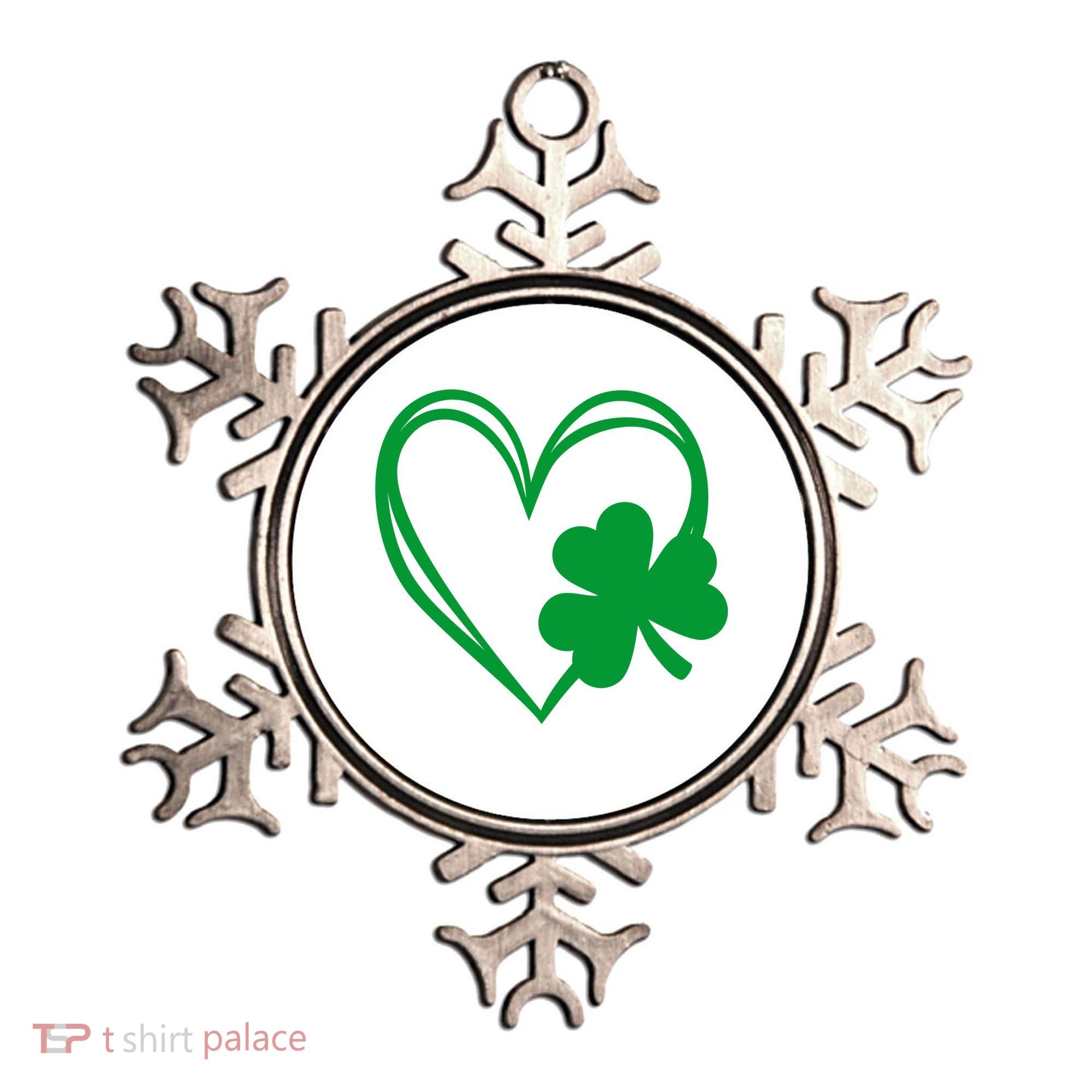 St Patricks Day Shamrock Heart Ornament